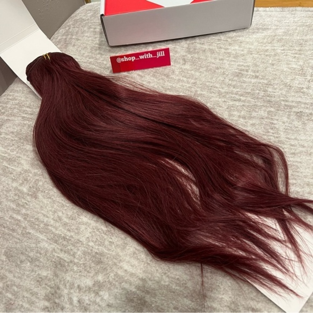 18” Burgundy #99J Lace Clip In 100% Human Hair Extensions Item#CA - Picture 6 of 17